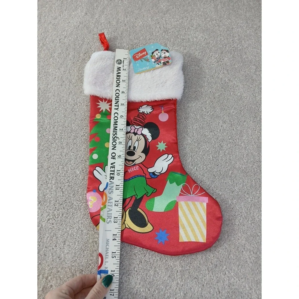 Minnie Mouse Disney Christmas Kids SILKY Stocking NEW NWT